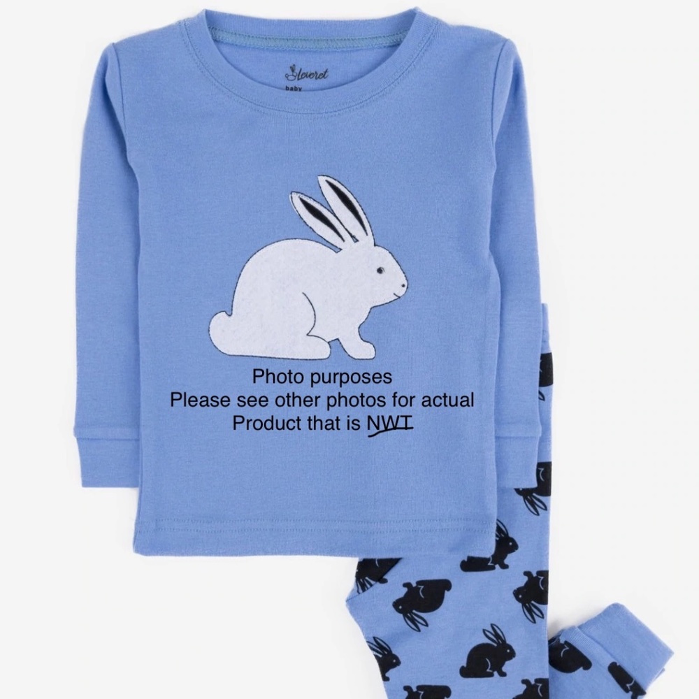 NWT Leveret Blue Bunny Pajamas size 10